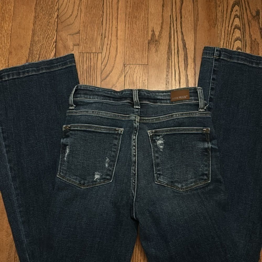 Judy Blue Trouser Flare Distressed jeans 1/25  C - Picture 8 of 11